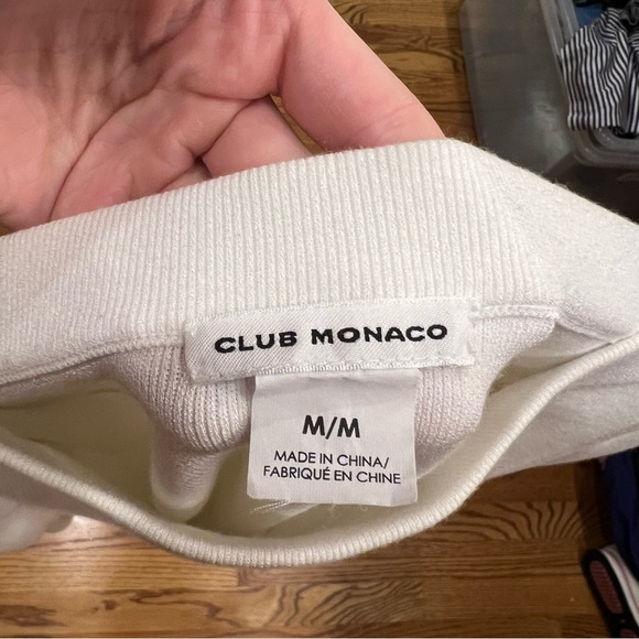 Club Monaco White Griga Sweater Chandails Off Shoulder Puffed sleeve SZ M - Picture 6 of 6